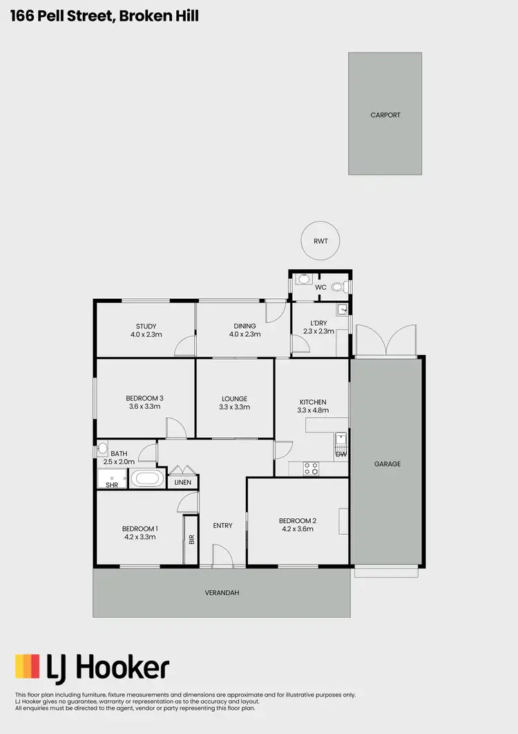 Floorplan of Homely house listing, 166 Pell Street, Broken Hill NSW 2880