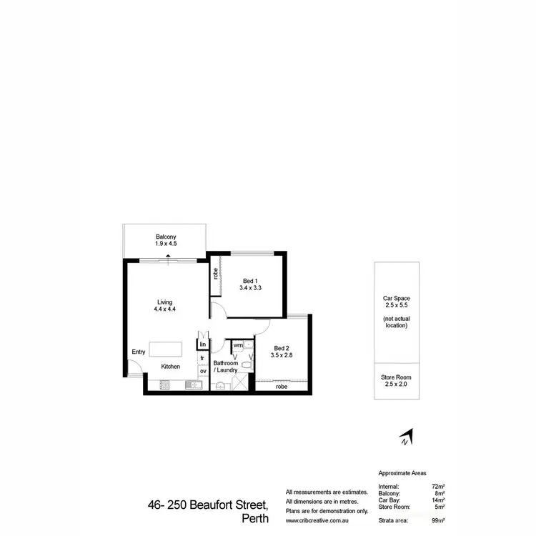 Floorplan of Homely apartment listing, 46/250 Beaufort Street, Perth WA 6000