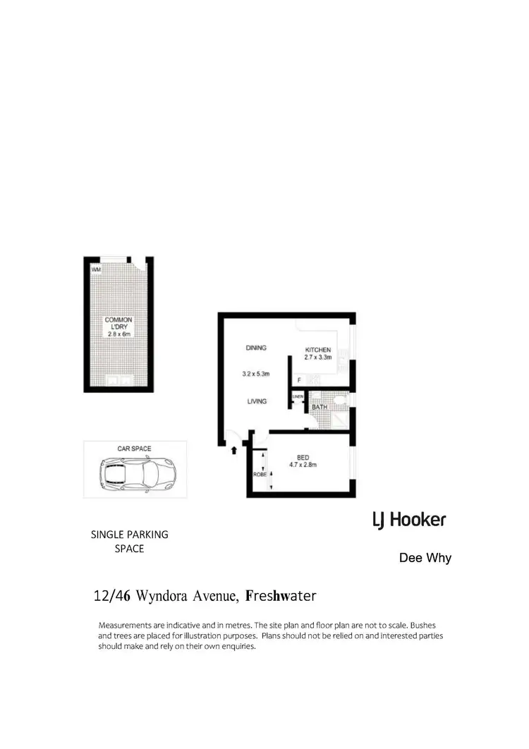 Floorplan of Homely apartment listing, 12/46 Wyndora Avenue, Freshwater NSW 2096