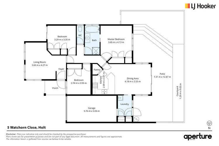Floorplan of Homely semi-detached listing, 5 Watchorn Close, Holt ACT 2615