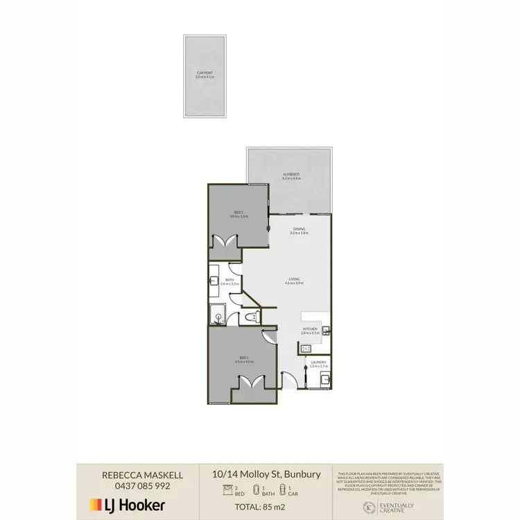 Floorplan of Homely unit listing, 10/14 Molloy Street, Bunbury WA 6230