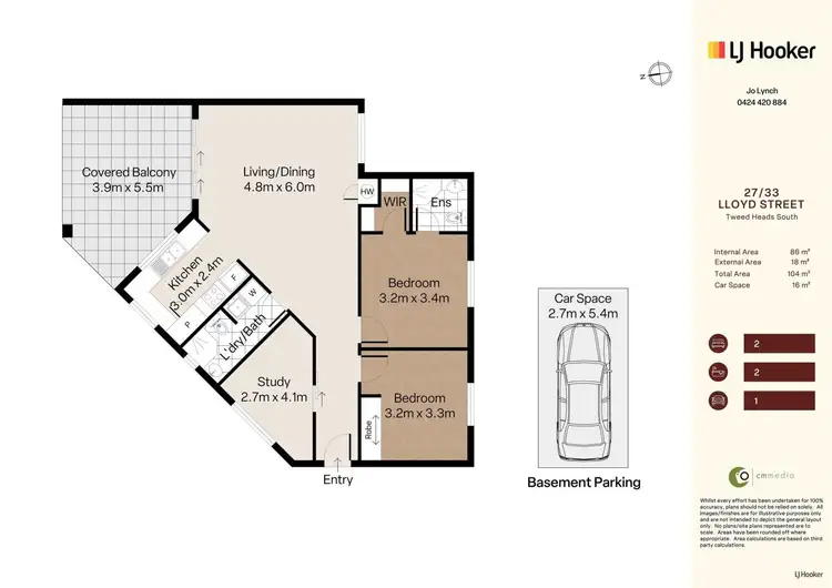Floorplan of Homely unit listing, 27/33 Lloyd Street, Tweed Heads South NSW 2486
