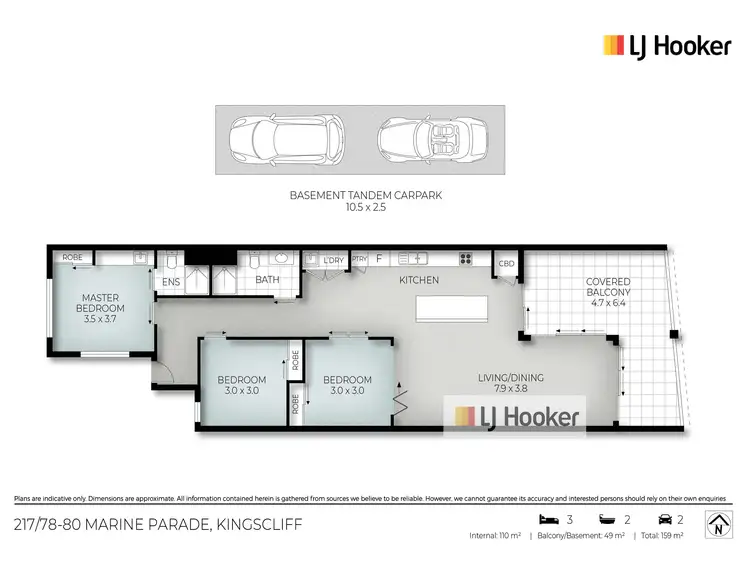 Floorplan of Homely apartment listing, 217/78-80 Marine Parade, Kingscliff NSW 2487