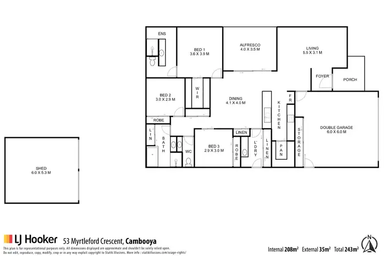 Floorplan of Homely house listing, 53 Myrtleford Crescent, Cambooya QLD 4358
