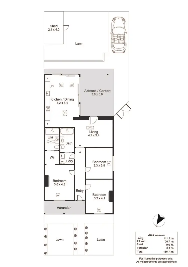 Floorplan of Homely house listing, 5 Telford Street, Ovingham SA 5082