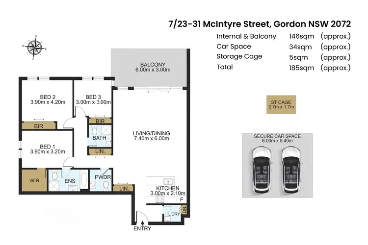 Floorplan of Homely apartment listing, 7/23-31 McIntyre Street, Gordon NSW 2072
