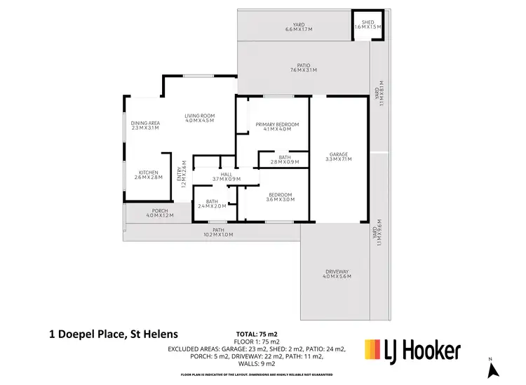Floorplan of Homely villa listing, 1 Doepel Place, St Helens TAS 7216