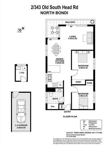 Floorplan of Homely apartment listing, 2/343 Old South Head Road, North Bondi NSW 2026