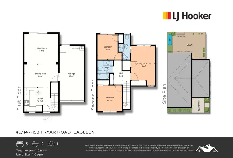 Floorplan of Homely townhouse listing, 46/147-153 Fryar Road, Eagleby QLD 4207