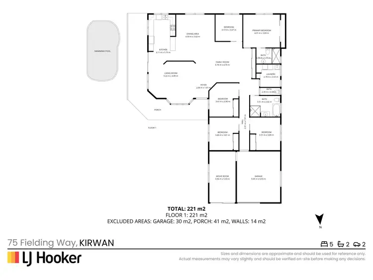 Floorplan of Homely house listing, 75 Fielding Way, Kirwan QLD 4817