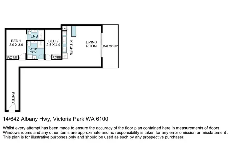 Floorplan of Homely apartment listing, 14/642 Albany Highway, Victoria Park WA 6100