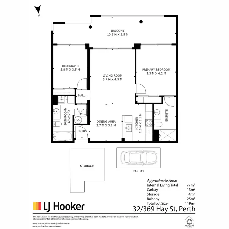 Floorplan of Homely apartment listing, 32/369 Hay Street, Perth WA 6000