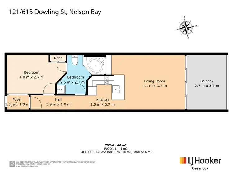 Floorplan of Homely apartment listing, Unit 121/61b Dowling Street, Nelson Bay NSW 2315