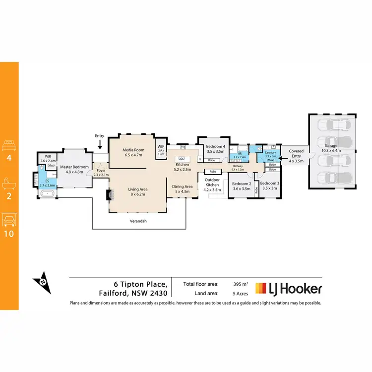 Floorplan of Homely rural property listing, 6 Tipton Place, Failford NSW 2430