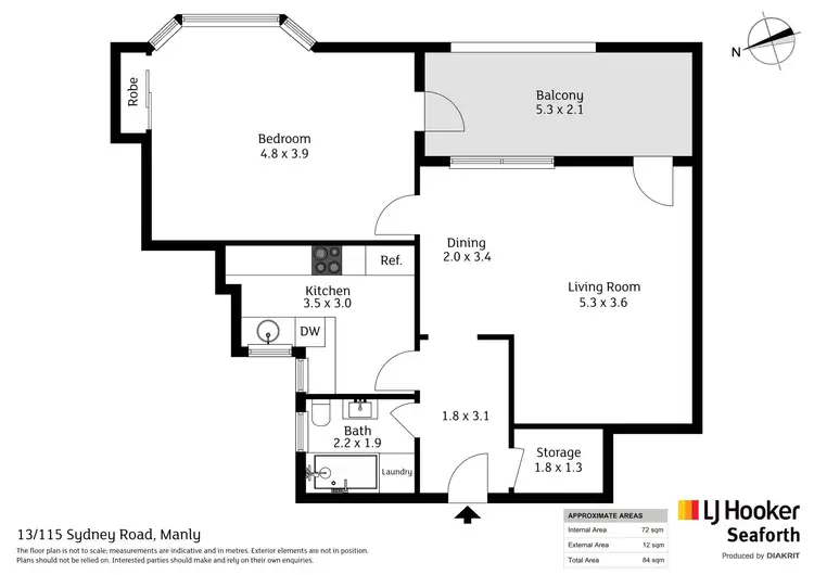 Floorplan of Homely unit listing, 13/115 Sydney Road, Manly NSW 2095