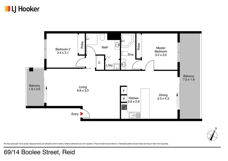 Floorplan of Homely apartment listing, 69/14 Boolee Street, Reid ACT 2612