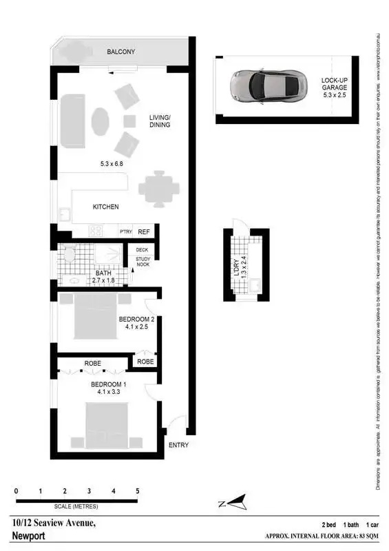 Floorplan of Homely unit listing, 10/12 Seaview Avenue, Newport NSW 2106