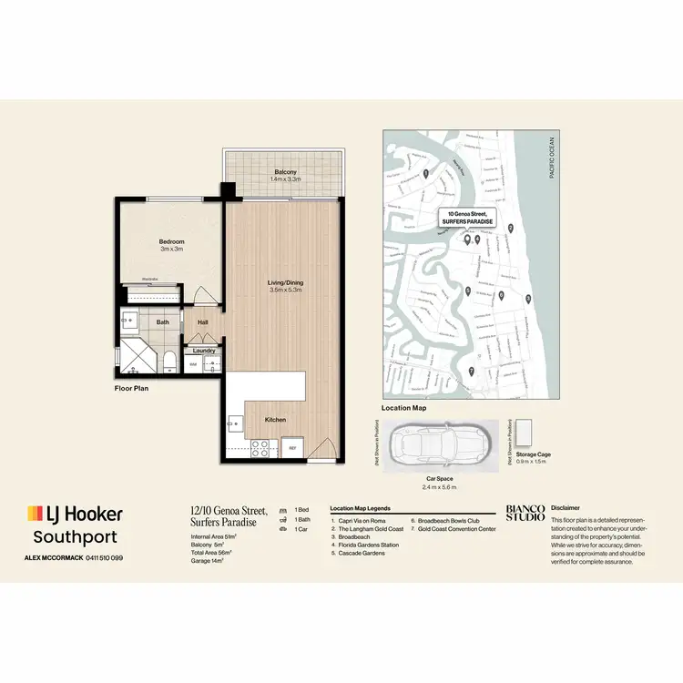 Floorplan of Homely unit listing, 12/10-16 Genoa Street, Surfers Paradise QLD 4217