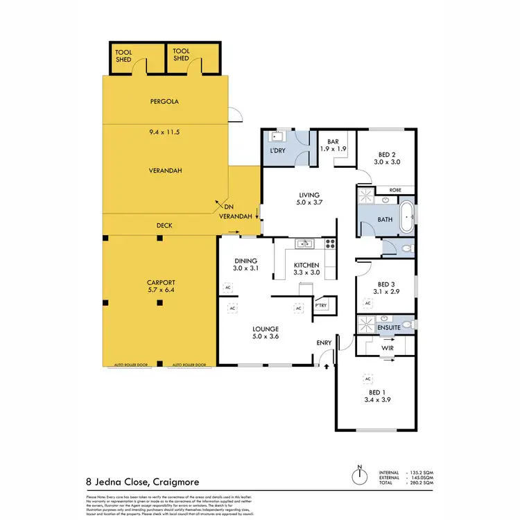 Floorplan of Homely house listing, 8 Jedna Close, Craigmore SA 5114