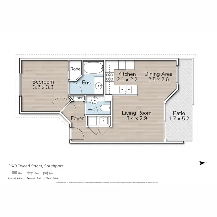 Floorplan of Homely unit listing, 26/9 Tweed Street, Southport QLD 4215