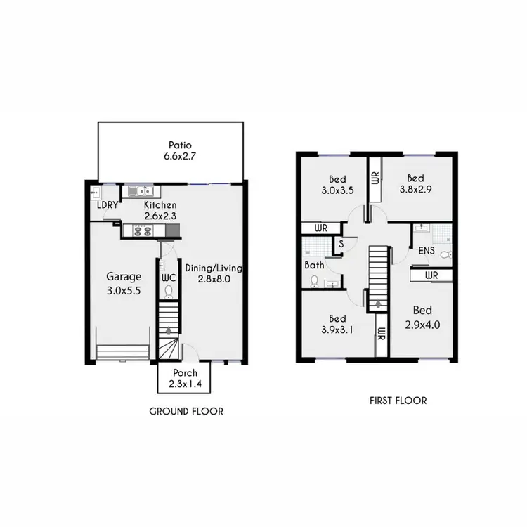 Floorplan of Homely townhouse listing, 8/80 Kildare Road, Blacktown NSW 2148