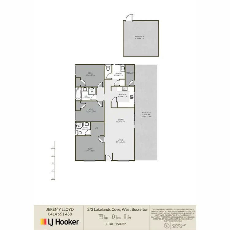Floorplan of Homely unit listing, 2/3 Lakelands Cove, West Busselton WA 6280