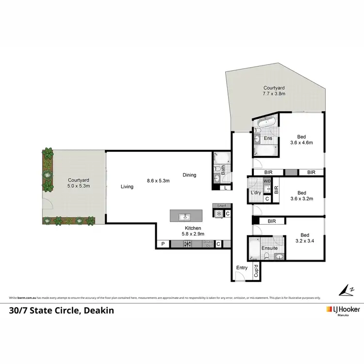 Floorplan of Homely apartment listing, 30/7 State Circle, Forrest ACT 2603