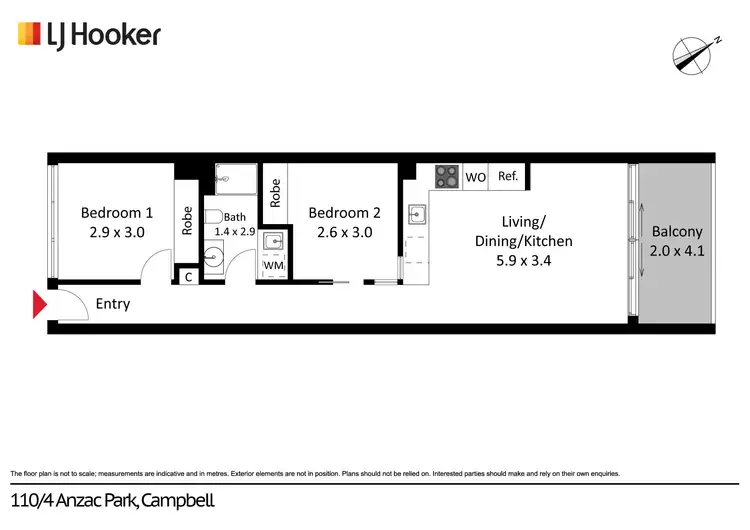 Floorplan of Homely apartment listing, 110/4 Anzac Park, Campbell ACT 2612
