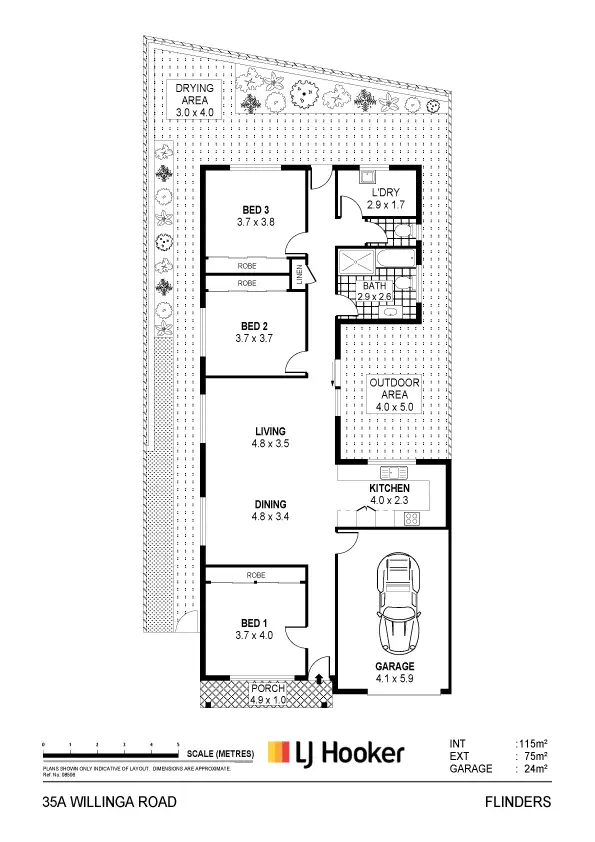 Floorplan of Homely semi-detached listing, 35a Willinga Road, Flinders NSW 2529