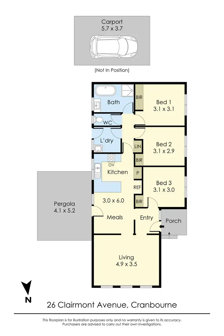 Floorplan of Homely unit listing, 26 Clairmont Avenue, Cranbourne VIC 3977
