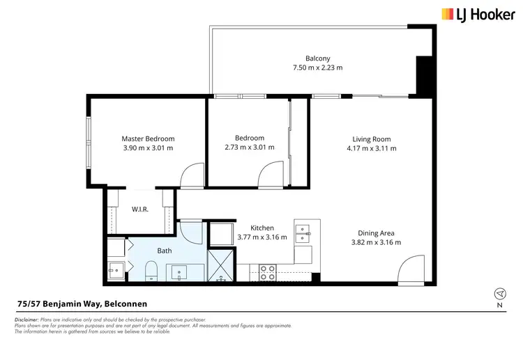 Floorplan of Homely apartment listing, 75/57 Benjamin Way, Belconnen ACT 2617