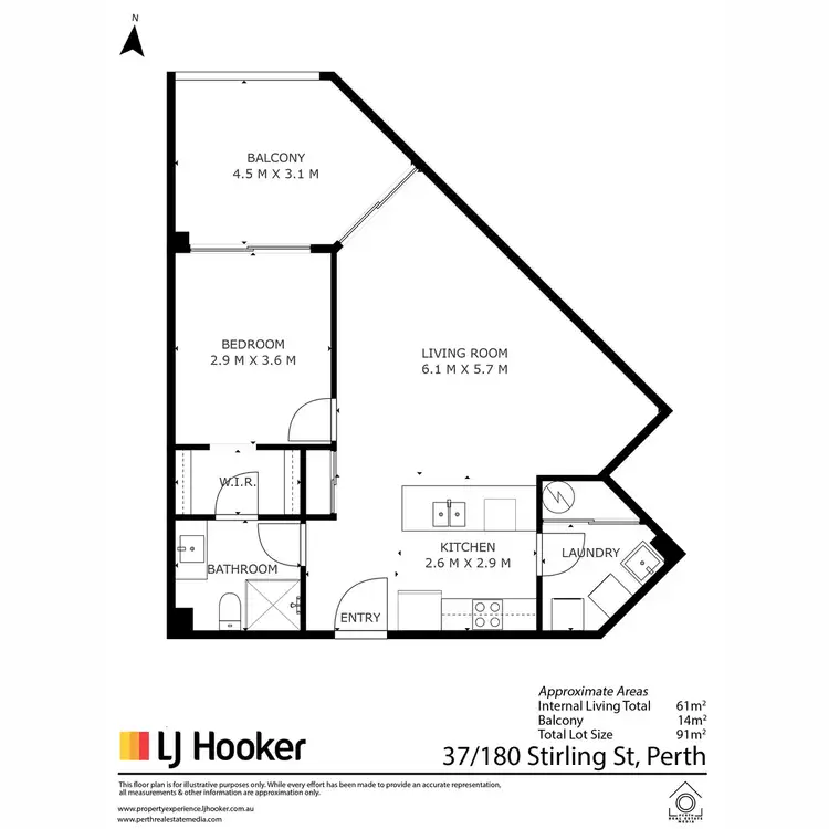 Floorplan of Homely apartment listing, 37/180 Stirling Street, Perth WA 6000