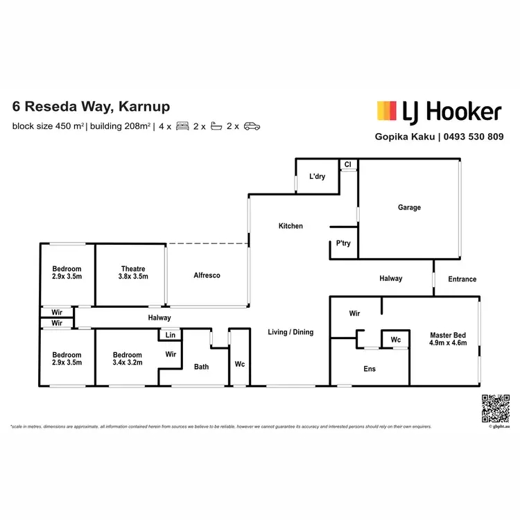 Floorplan of Homely house listing, 6 Reseda Way, Karnup WA 6176