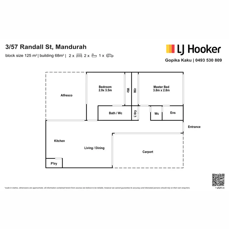 Floorplan of Homely unit listing, 3/57 Randell Street, Mandurah WA 6210