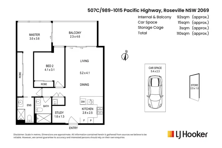 Floorplan of Homely apartment listing, 507/989-1015 Pacific Highway, Roseville NSW 2069