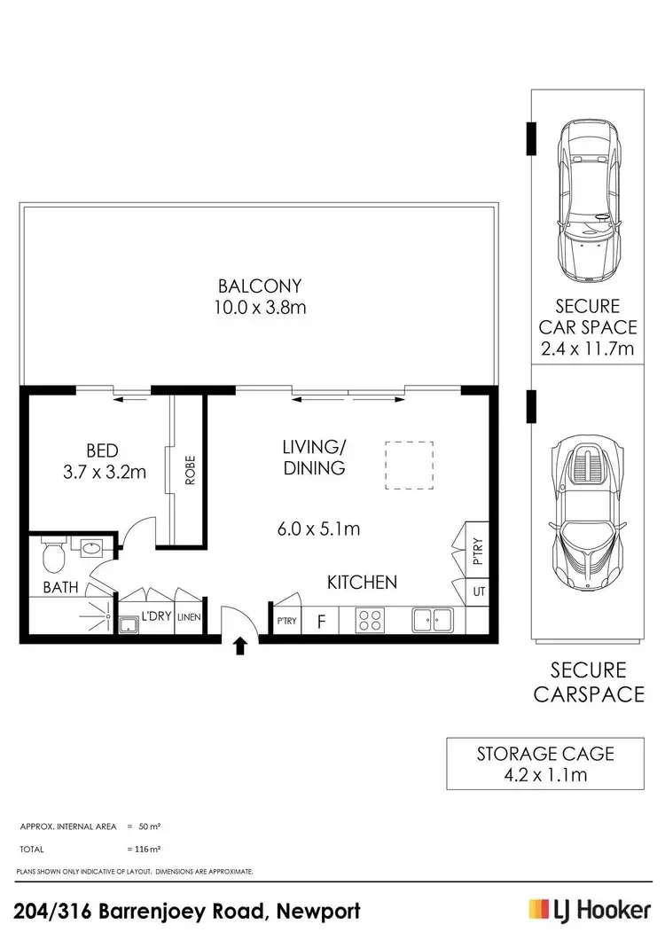 Floorplan of Homely apartment listing, 204/316 Barrenjoey Road, Newport NSW 2106