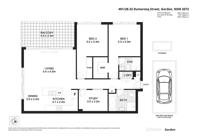 Floorplan of Homely apartment listing, 401/28-32 Dumaresq Street, Gordon NSW 2072