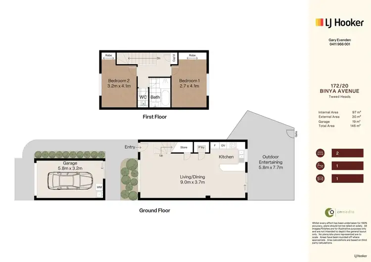 Floorplan of Homely townhouse listing, 172/20 Binya Avenue, Tweed Heads NSW 2485