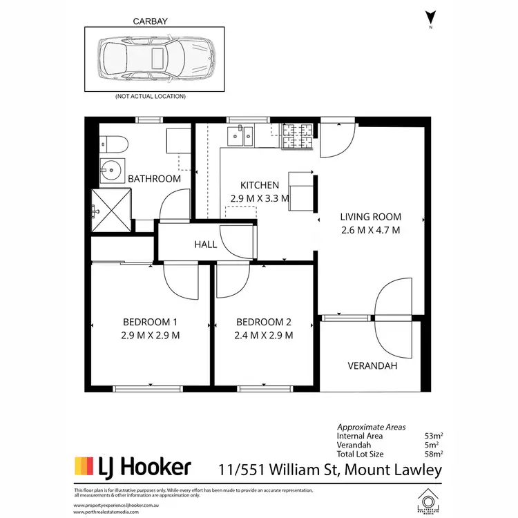 Floorplan of Homely unit listing, 11/551 William Street, Mount Lawley WA 6050