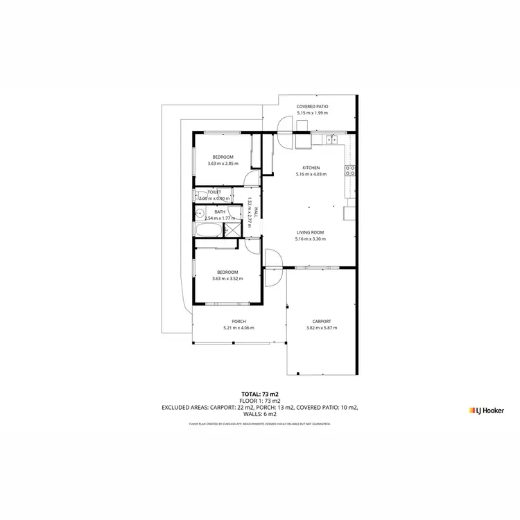 Floorplan of Homely unit listing, 1/6 Parkview Street, Atherton QLD 4883