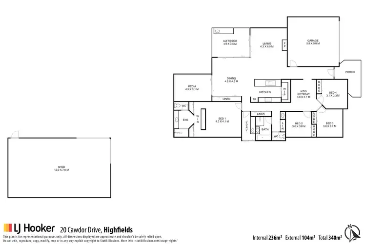 Floorplan of Homely house listing, 20 Cawdor Drive, Highfields QLD 4352