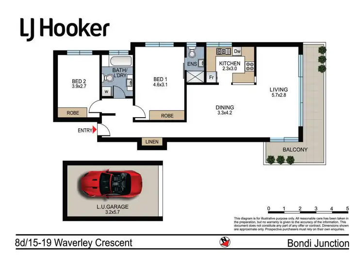 Floorplan of Homely apartment listing, 8D/15-19 Waverley Crescent, Bondi Junction NSW 2022