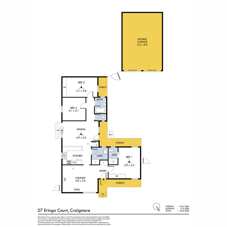 Floorplan of Homely house listing, 27 Eringa Court, Craigmore SA 5114