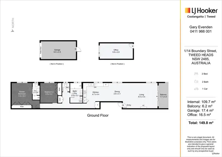 Floorplan of Homely unit listing, 1/14 Boundary Street, Tweed Heads NSW 2485