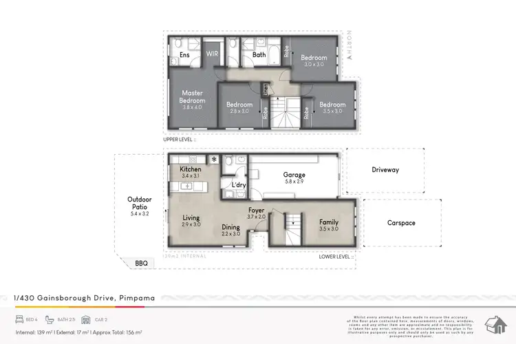 Floorplan of Homely townhouse listing, 1/430 Gainsborough Drive, Pimpama QLD 4209