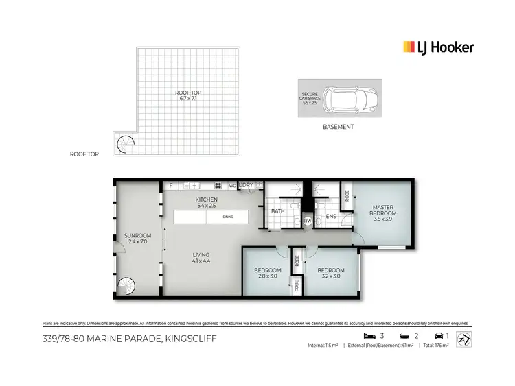Floorplan of Homely apartment listing, 339/78-80 Marine Parade, Kingscliff NSW 2487