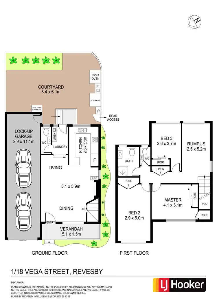 Floorplan of Homely townhouse listing, 1/18 Vega Street, Revesby NSW 2212