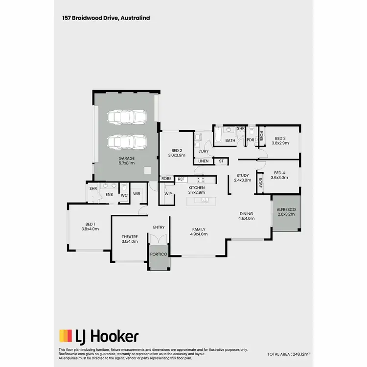Floorplan of Homely house listing, 157 Braidwood Drive, Australind WA 6233