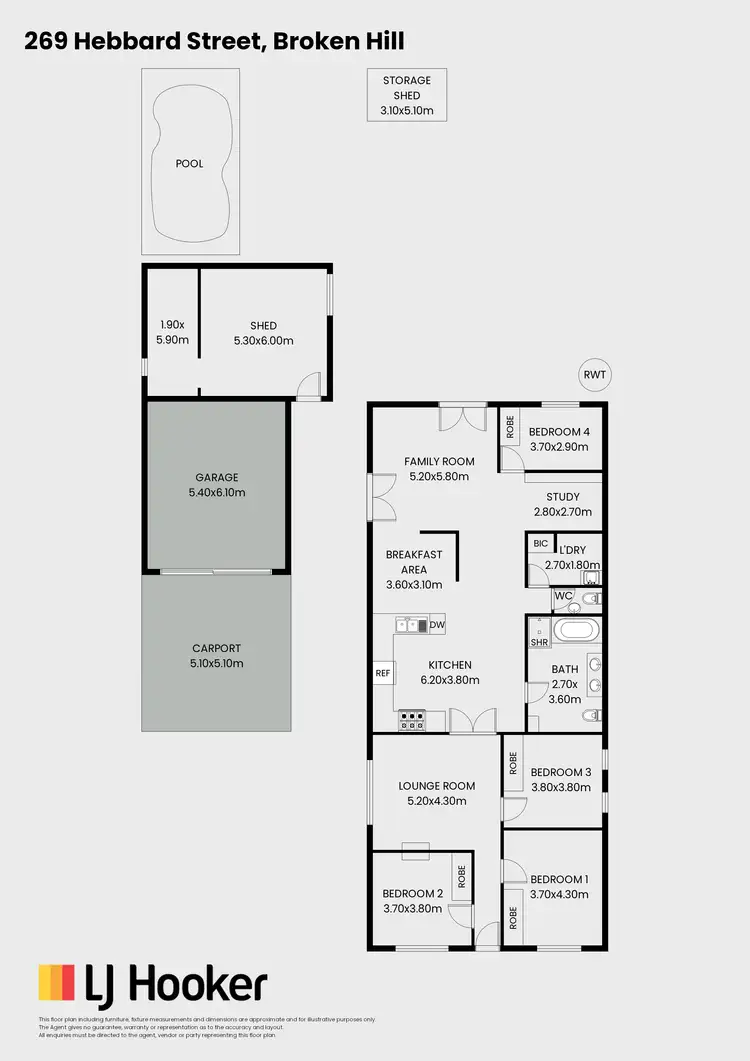 Floorplan of Homely house listing, 269 Hebbard Street, Broken Hill NSW 2880