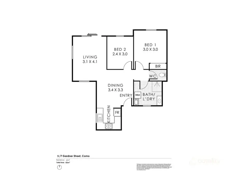 Floorplan of Homely unit listing, 9/7 Gardner Street, Como WA 6152